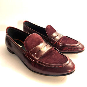 Rag & Bone Leather Dina Penny Loafer Shoes Bordeaux Wine Academia Preppy, sz 39